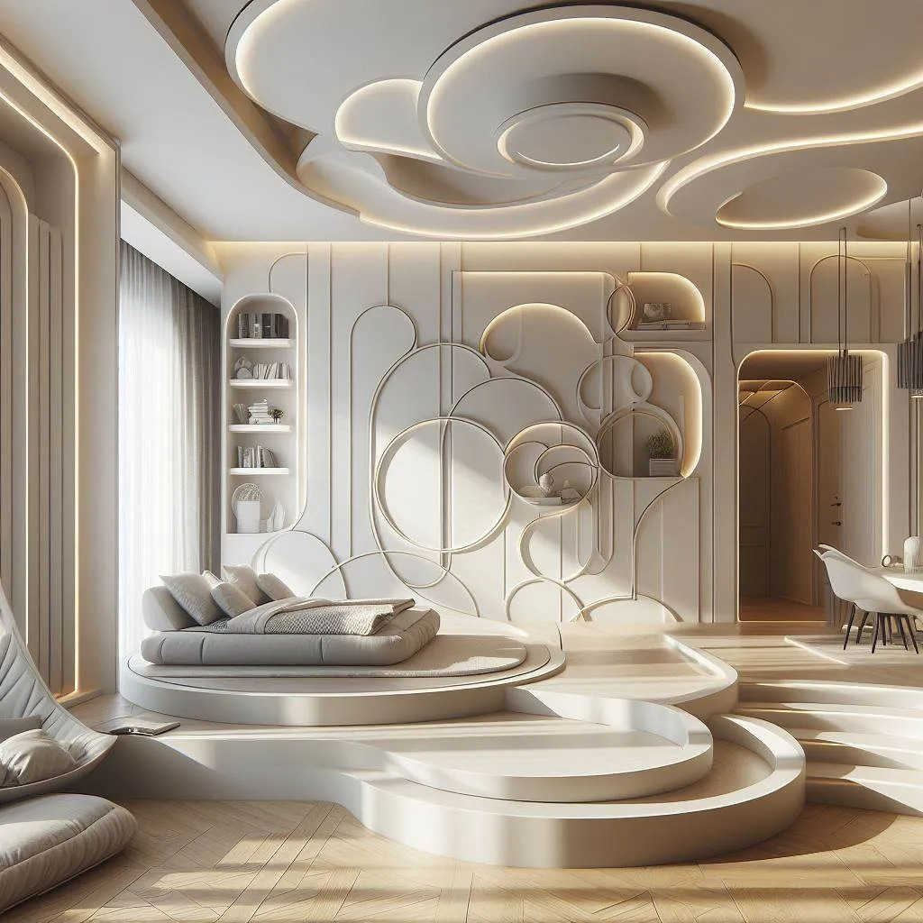 Modern gypsum board shapes for bedrooms 2024